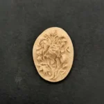 Ξυλόγλυπτο Διακοσμητικό Οβάλ Λουλούδι 3,5εκ. Χ 2,5εκ.