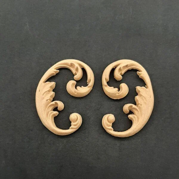 Ξυλόγλυπτο Διακοσμητικό σετ 2 Τεμαχίων 5εκ. Χ 3εκ.