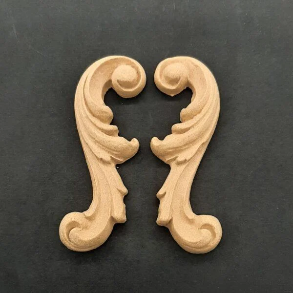 Ξυλόγλυπτο Διακοσμητικό σετ 2 Τεμαχίων 8εκ. Χ 2εκ.