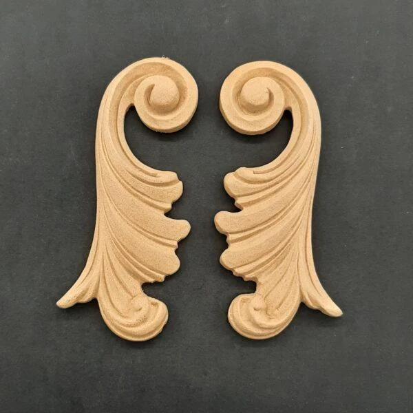 Ξυλόγλυπτο Διακοσμητικό  σετ 2 Τεμαχίων 12εκ. Χ 4εκ.