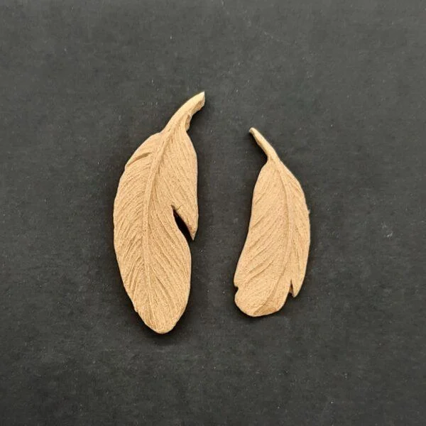 Ξυλόγλυπτο Διακοσμητικό Φτερά σετ 2 Τεμαχίων 5εκ. Χ 3εκ.