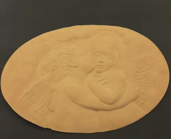 Ξυλόγλυπτο Διακοσμητικό  Άγγελοι 43cm X 32,5cm