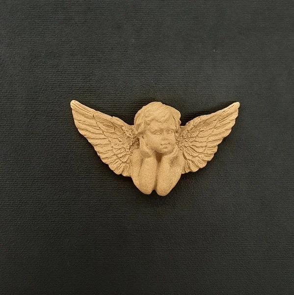 Ξυλόγλυπτος Διακοσμητικός Μικρός Άγγελος 4εκ.Χ7εκ.