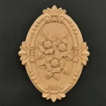 Ξυλόγλυπτο Διακοσμητικό Οβάλ Λουλούδι 19,5εκ.Χ14,5εκ.