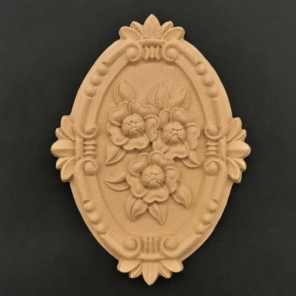 Ξυλόγλυπτο Διακοσμητικό Οβάλ Λουλούδι 19,5εκ.Χ14,5εκ.