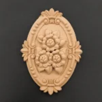 Ξυλόγλυπτο Διακοσμητικό Οβάλ Λουλούδι 12εκ.Χ9εκ.