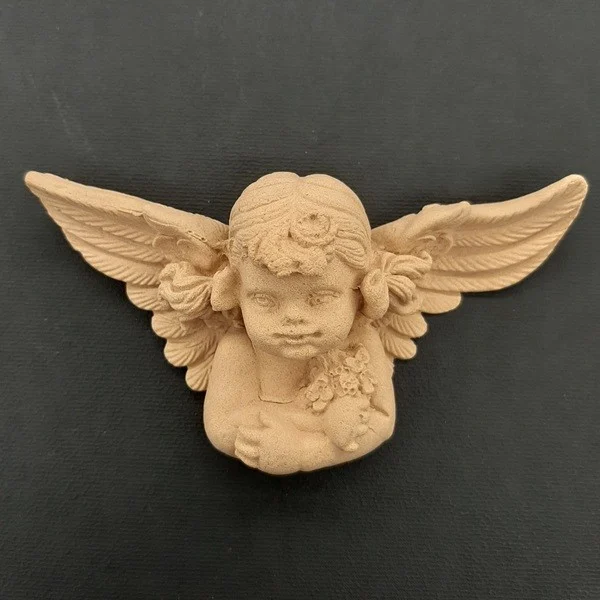 Ξυλόγλυπτος Διακοσμητικός Άγγελος 11εκ.Χ7εκ.