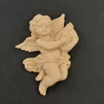 Ξυλόγλυπτο Διακοσμητικό Άγγελος 11,5εκΧ15εκ.