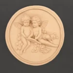 Ξυλόγλυπτο Διακοσμητικό  Αγγελάκια Διάμετρος 23,5εκ.