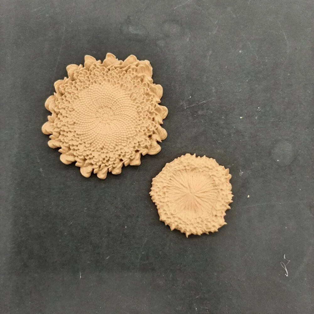 Ξυλόγλυπτο Διακοσμητικό Σετ 2Τεμαχίων Λουλούδια