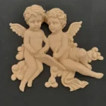 Ξυλόγλυπτο Διακοσμητικό Αγγελάκια 17εκ.Χ15εκ.