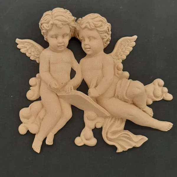 Ξυλόγλυπτο Διακοσμητικό Αγγελάκια 17εκ.Χ15εκ.