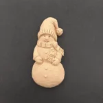 Ξυλόγλυπτο Διακοσμητικό Χιονάνθρωπος 3εκ. Χ 6,5εκ.