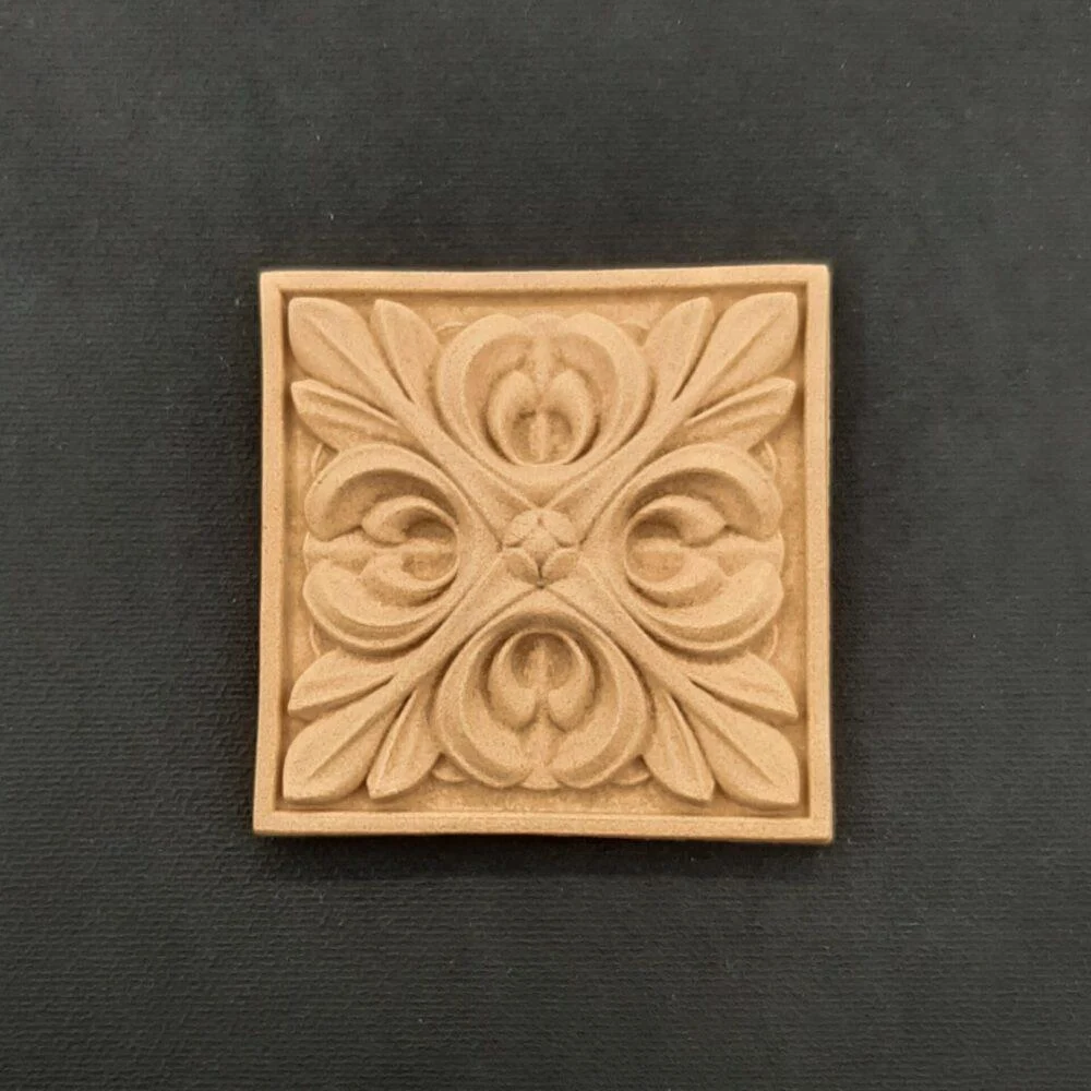 Ξυλόγλυπτο Διακοσμητικό Πλακάκι 6,5εκ.Χ6,5εκ.