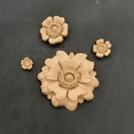 Ξυλόγλυπτο Διακοσμητικό Σετ Λουλουδιών 6,5εκ.,3εκ.,2εκ.,1εκ.