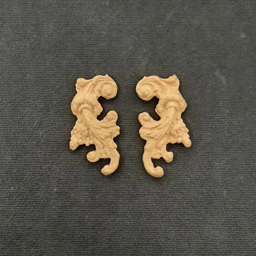 Ξυλόγλυπτο Διακοσμητικό   Σετ 2 Τεμαχίων 3,5εκ.Χ2εκ.