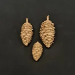 Ξυλόγλυπτο Διακοσμητικό Κουκουνάρια Σετ 3 Τεμαχίων 4,6εκ.Χ2εκ.