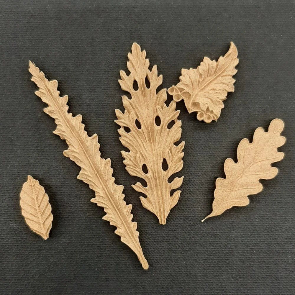 Ξυλόγλυπτο Διακοσμητικό  Φύλλα Σετ 5 Τεμ.
