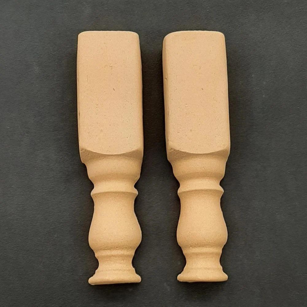 Ξυλόγλυπτο Διακοσμητικό Σετ 2 τεμ.Κολωνάκια 17εκ.Χ4εκ.