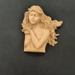 Ξυλόγλυπτο Διακοσμητικό Κοπέλα 13,5εκ.Χ12εκ.