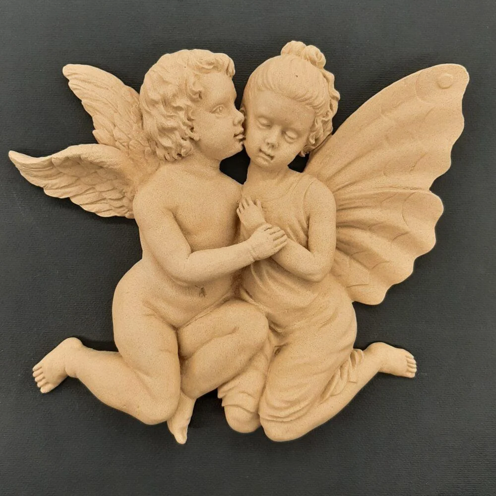 Ξυλόγλυπτο Διακοσμητικό Άγγελοι 18εκ. Χ 15εκ.