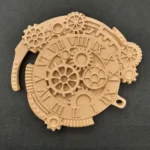 Ξυλόγλυπτο Διακοσμητικό Ρολόι-Γρανάζια 11,5εκΧ10,5εκ.