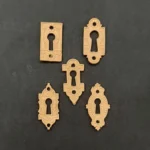 Ξυλόγλυπτο Διακοσμητικό Σετ 5 τεμ. Κλειδαρότρυπες  4,5εκΧ2,8εκ.