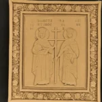 Ξυλόγλυπτη Εικόνα Αγ.Κωνσταντίνος & Αγία Ελένη 31,5εκΧ28εκ.
