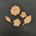 Ξυλόγλυπτο Διακοσμητικό Λουλούδια σετ 5 τεμ.