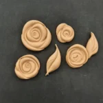Ξυλόγλυπτο Διακοσμητικό Λουλούδια Σετ 5τεμ