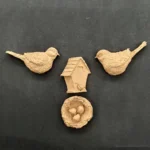 Ξυλόγλυπτο Διακοσμητικό Πουλιά Σετ 4 τεμ.