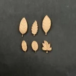 Ξυλόγλυπτο Διακοσμητικό Φύλλα Σετ 6 τεμ. 4εκΧ2εκ.