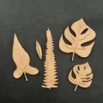 Ξυλόγλυπτο Διακοσμητικό Φύλλα Σετ 5 τεμ. 11εκΧ5,5εκ.