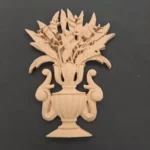 Ξυλόγλυπτο Διακοσμητικό Βάζο με Λουλούδια 19εκ.Χ14εκ.