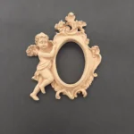 Ξυλόγλυπτο Διακοσμητικό Άγγελος-Κορνίζα 11εκ.Χ14,7εκ.