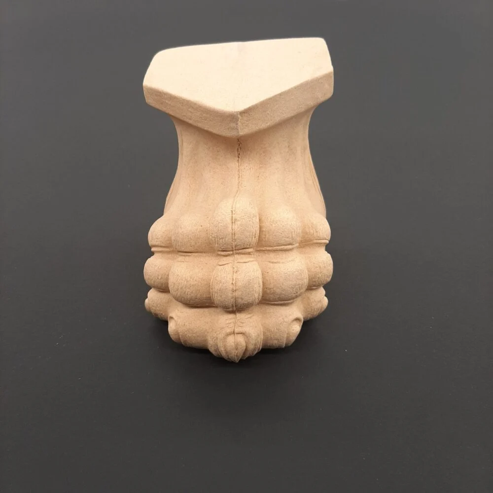 Ξυλόγλυπτο πόδι λιονταριού άκαμπτο 13εκ.Χ9εκ.Χ9εκ.