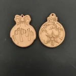 Ξυλόγλυπτο Διακοσμητικό Χριστουγεννιάτικες Μπάλες 2 τεμ