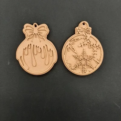 Ξυλόγλυπτο Διακοσμητικό Χριστουγεννιάτικες Μπάλες 2 τεμ