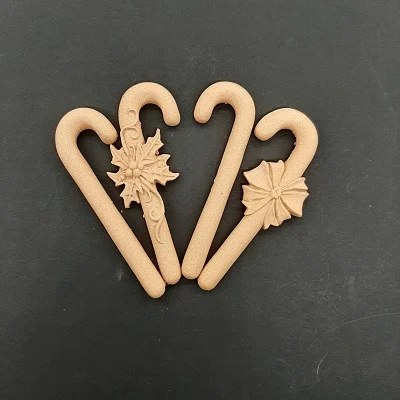 Ξυλόγλυπτα Διακοσμητικά Χριστουγεννιάτικα Στολίδια 4 τεμάχια