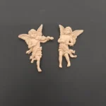 Ξυλόγλυπτο Διακοσμητικό Άγγελοι Σετ 2 τεμ. 6,5εκΧ4εκ.