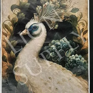 Ριζόχαρτο  30x42cm, White peacock