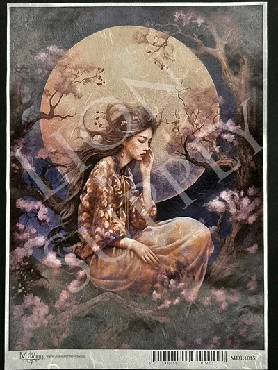 Ριζόχαρτο  30x42cm, Full moon at the trees