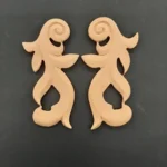 Ξυλόγλυπτο Διακοσμητικό Σετ 2 τεμ.13,8εκΧ5εκ.