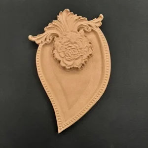 Ξυλόγλυπτο Διακοσμητικό Λουλούδι Φύλλο 17εκΧ10,5εκ.