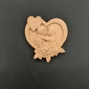 Ξυλόγλυπτη Διακοσμητική Καρδιά 9,5εκΧ9,5εκΧ1εκ