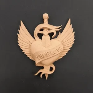 Ξυλόγλυπτη Διακοσμητική Καρδιά 15,5εκΧ13,6εκΧ1,3εκ