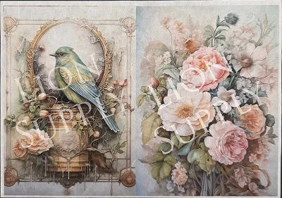 Ριζόχαρτο Πουλί-Λουλούδια