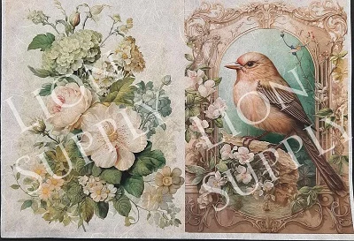 Ριζόχαρτο Πουλί-Λουλούδια