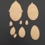 Ξυλόγλυπτο Διακοσμητικό Σετ Αυγών 9 τεμ