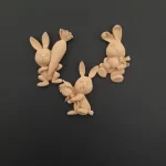 Ξυλόγλυπτο Διακοσμητικό Σετ 3 τεμαχίων Κουνελάκια